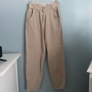 Wide leg khaki trousers H&M